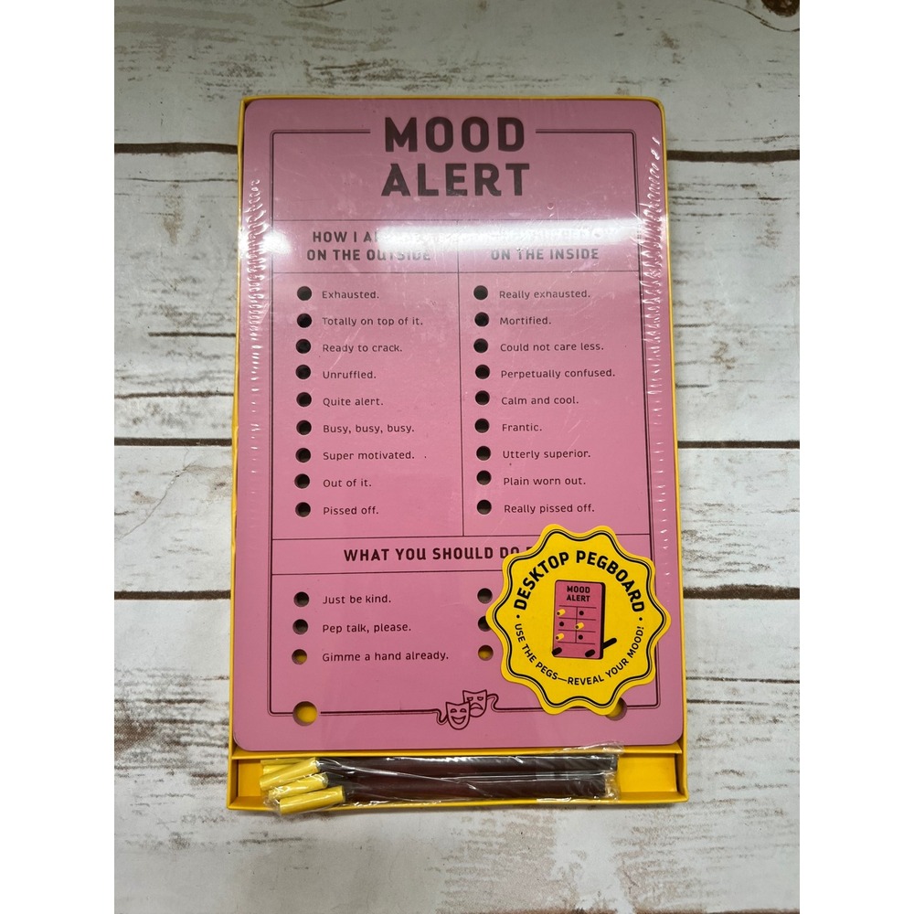 NEW Knock Knock Mood Alert Desktop Pegboard Pink Novelty Office Decor New OS